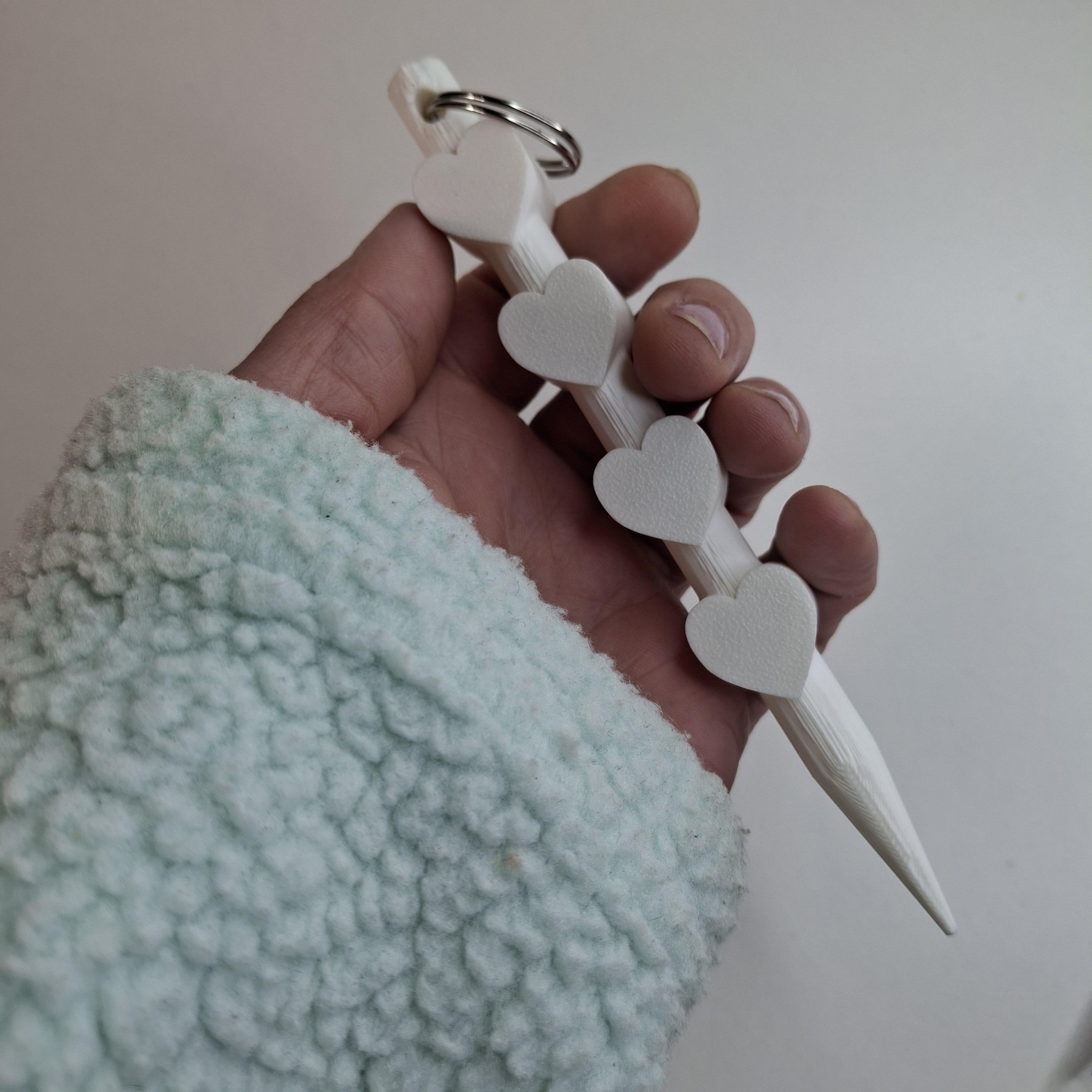 3D geprinte kubotan sleutelhanger in wit