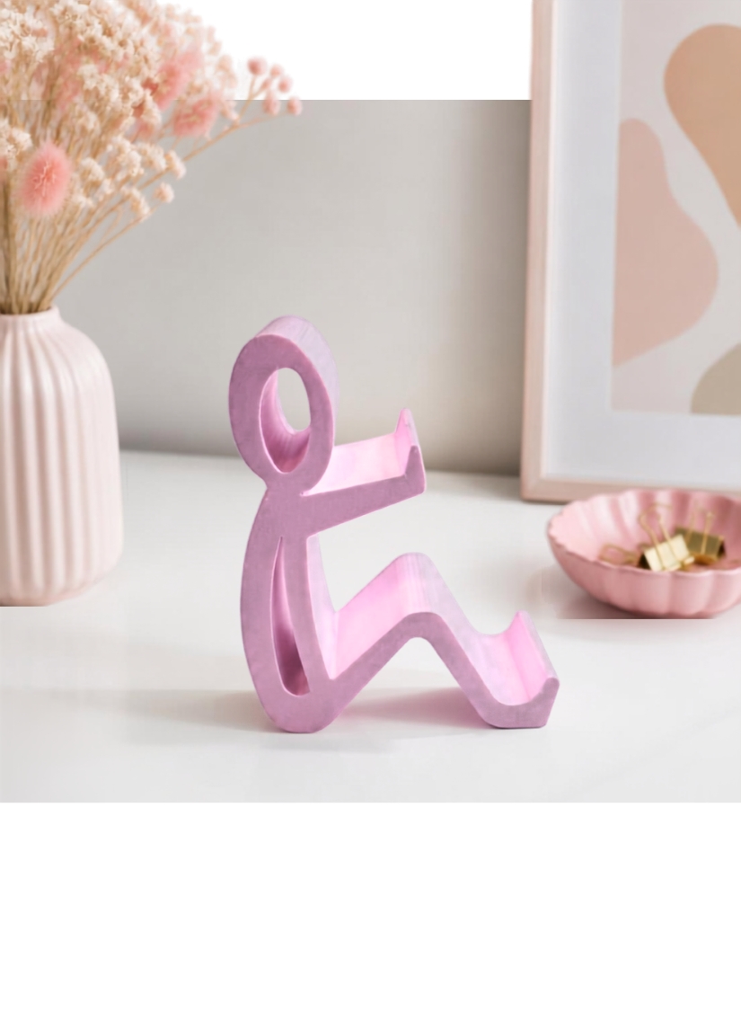 Het Zittend Mannetje – Telefoonhouder – Roze